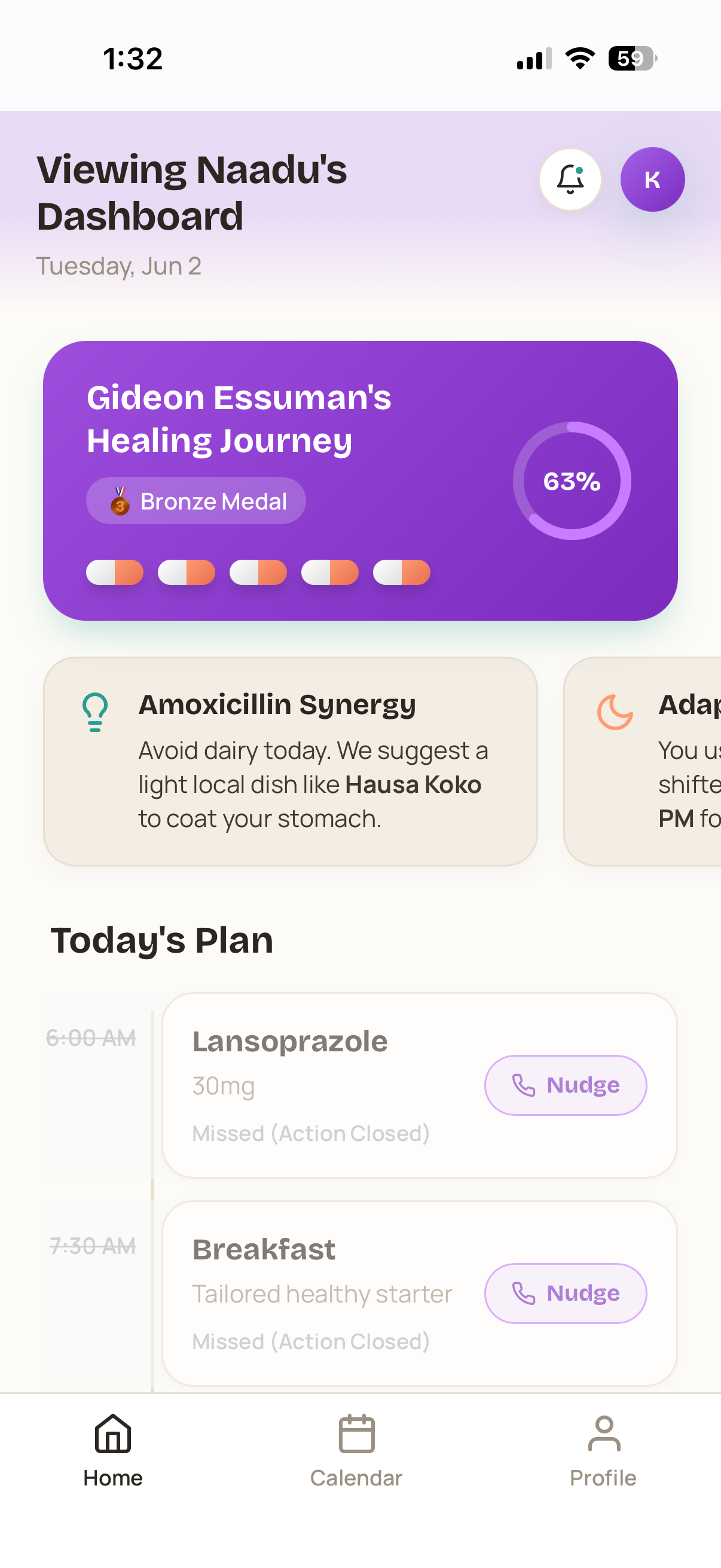 Mahealio Accountability Partner Dashboard